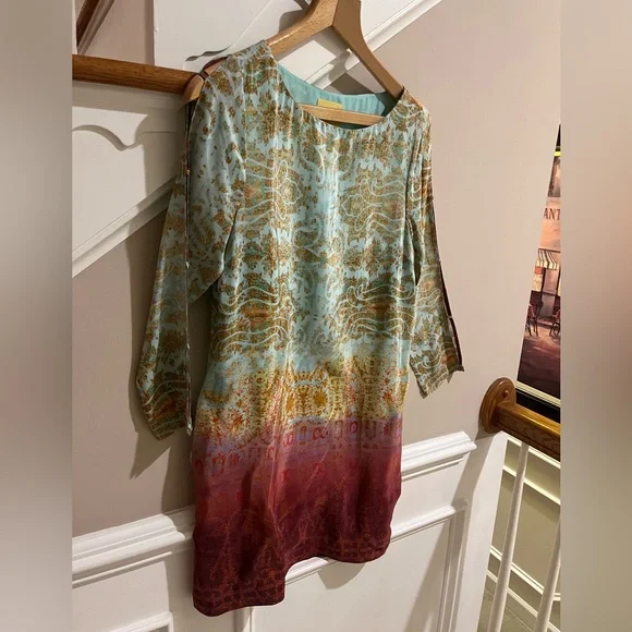 Anthropologie Maeve Silk Mini Dress - Picture 3 of 11